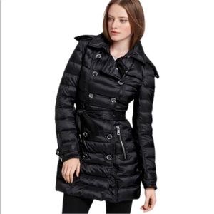 Burberry hooded double-breasted shell down coat puffer P Xs